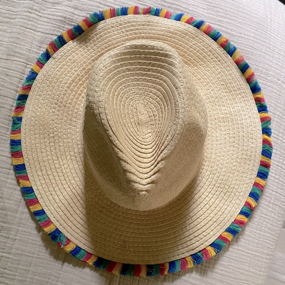 Mudd Beige Hat with Multicolor Trim - Picture 3 of 8